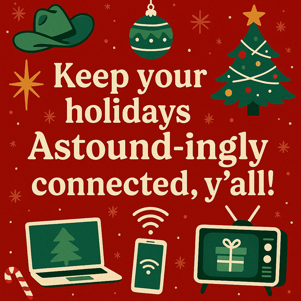 Astound Broadband services promotion for the Holidays on realgilmorris.com.