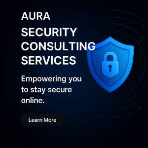 Custom web graphic for Aura security consulting services by realgilmorris.com
